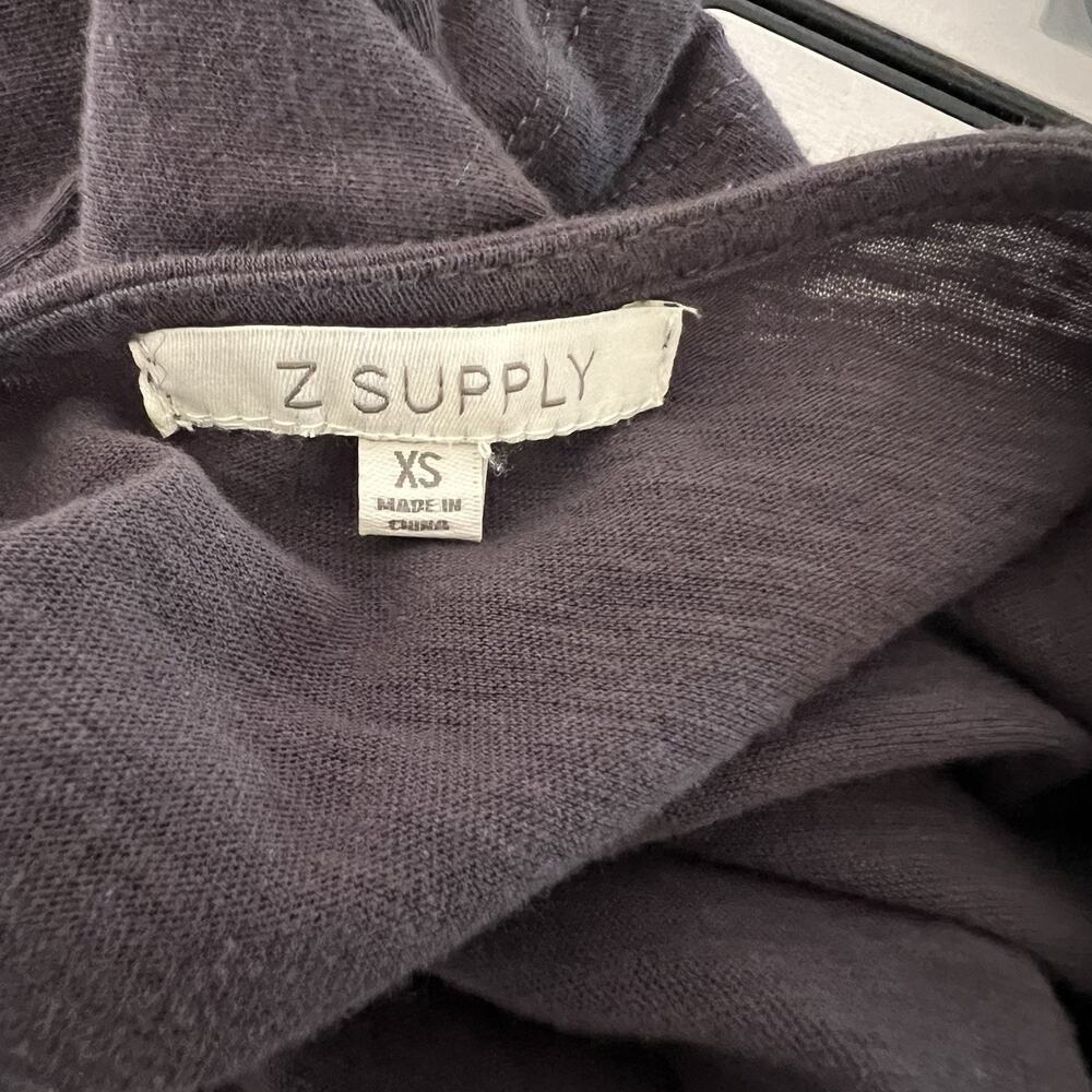 Z Supply Gray V-Neck Ruffle Sleeve Zella Cotton Slub Midi Dress Size XS - Picture 13 of 15